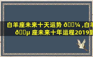 白羊座未来十天运势 🌼 ,白羊 🐵 座未来十年运程2019到2029